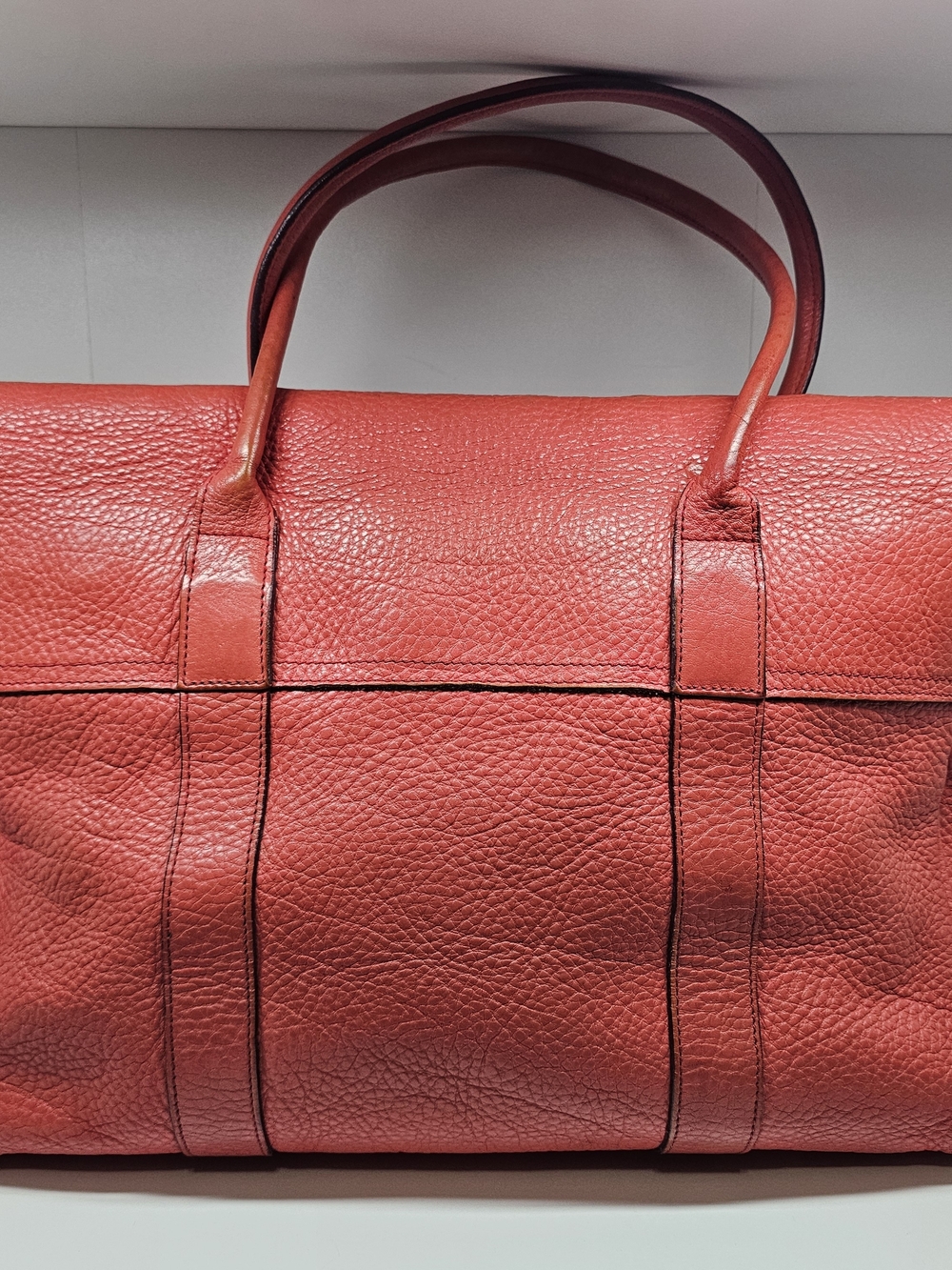 Mulberry Bayswater Red Leather Satchel with Turn-Lock Detail - Picture 7 of 16